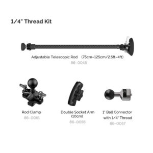 MOVMAX Adjustable Telescopic Rod - 1/4" Thread =
Kit